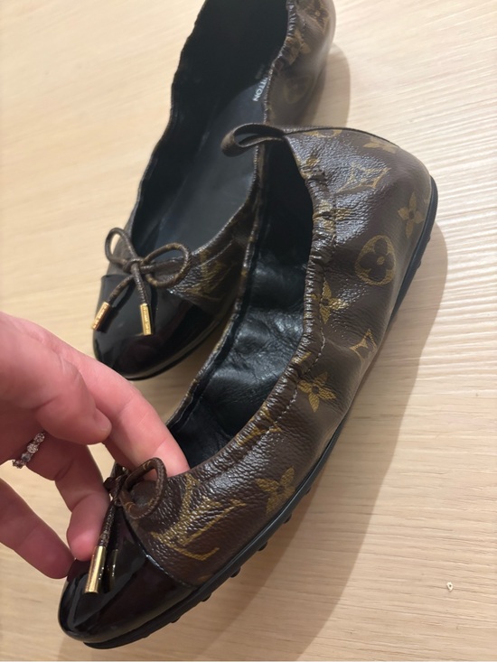 Louis Vuitton Shoes - Louis Vuitton Brown Monogram Patent Toe Ballet Flats